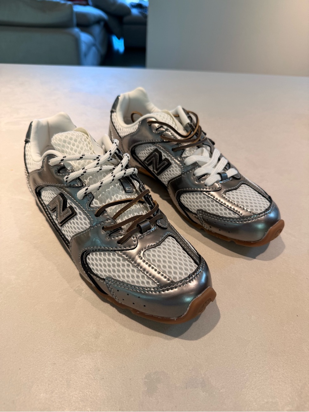 Miu Miu x New Balance- 530 SL Metallic silver sneakers-size 40, new/unworn RARE